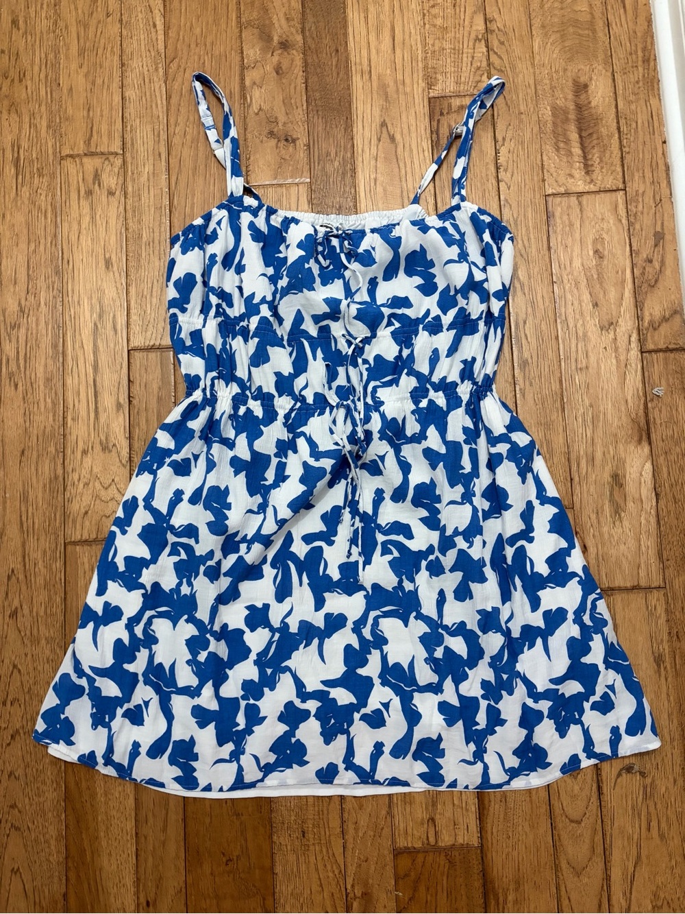 Abercrombie White and Royal Blue Sundress